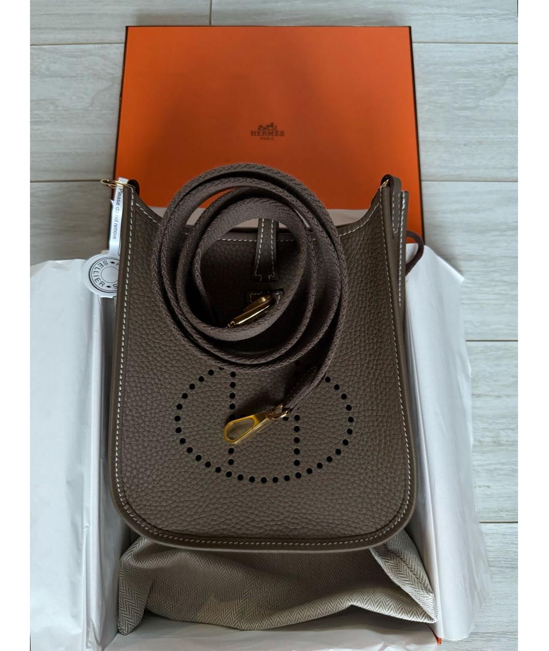 HERMES Коричневая кожаная сумка через плечо, фото 2