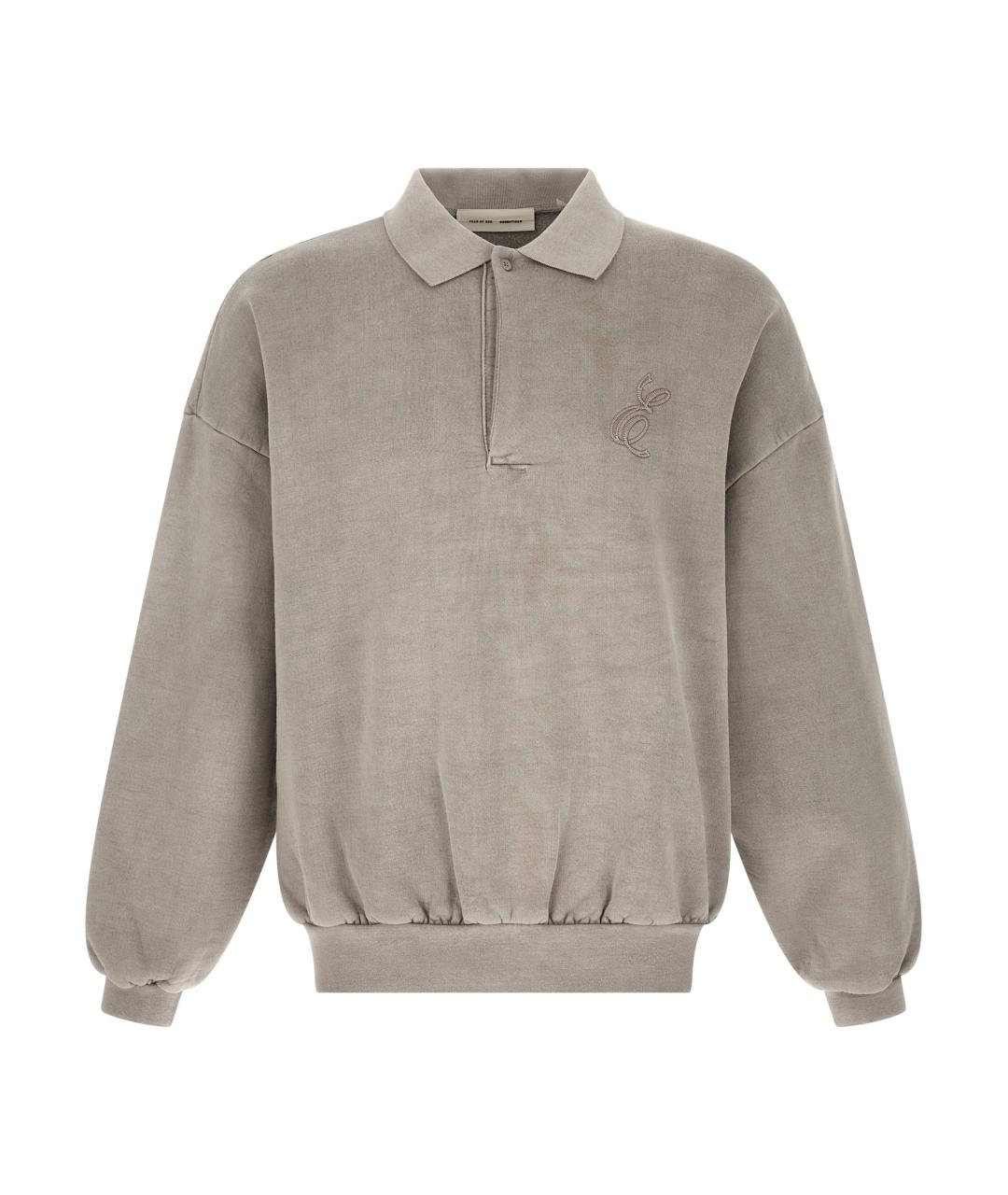 FEAR OF GOD ESSENTIALS Серое хлопковое поло с длинным рукавом, фото 1