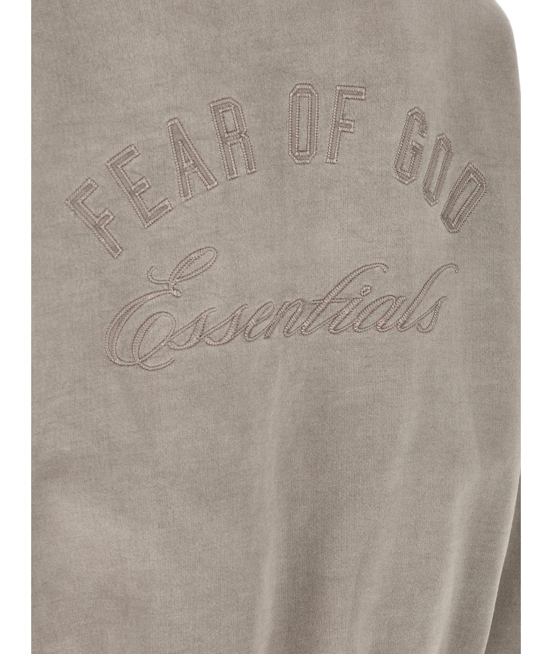 FEAR OF GOD ESSENTIALS Серое хлопковое поло с длинным рукавом, фото 3