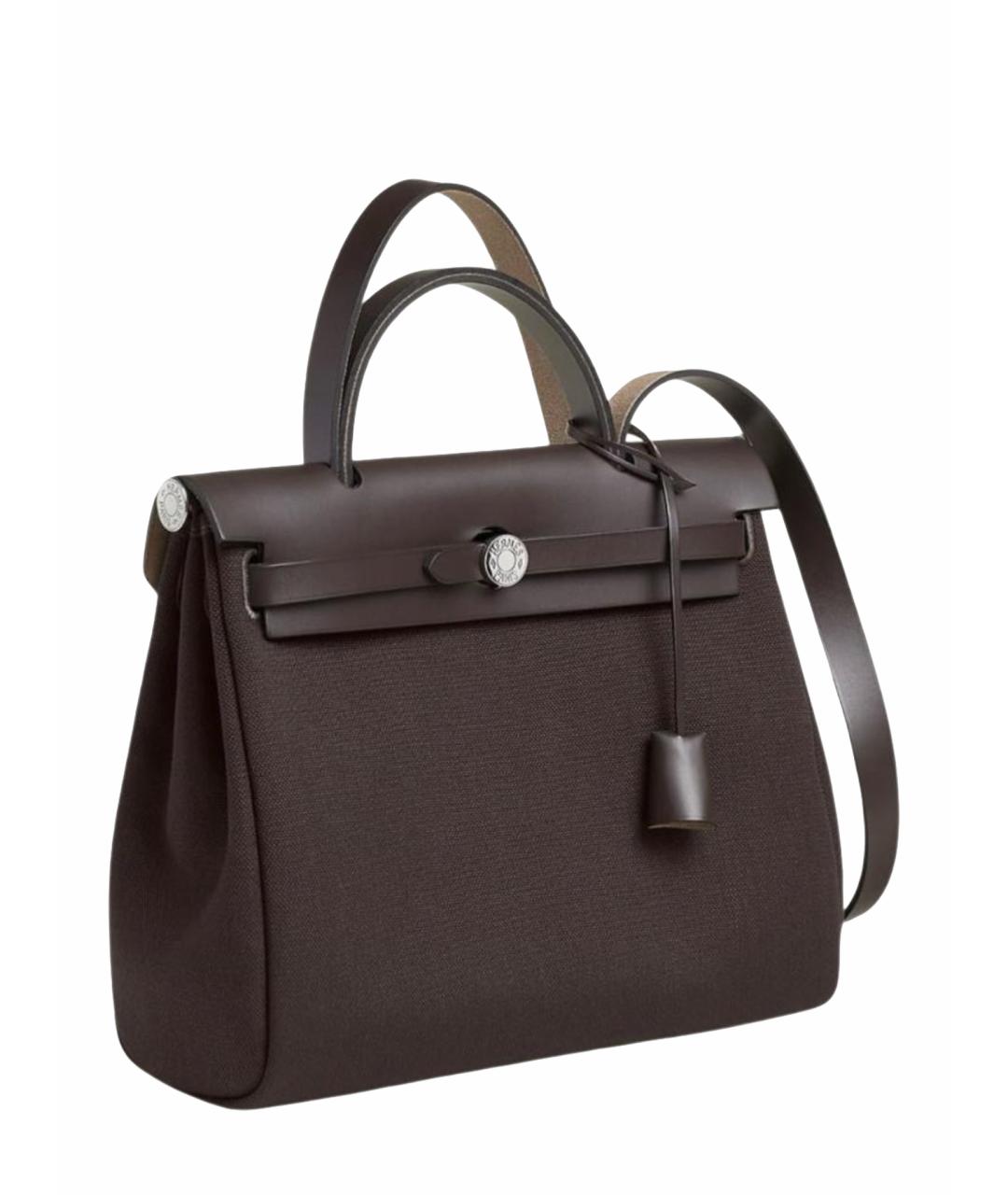 HERMES Коричневая тканевая сумка через плечо, фото 1