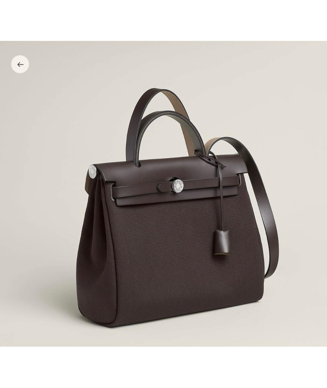 HERMES Коричневая тканевая сумка через плечо, фото 4