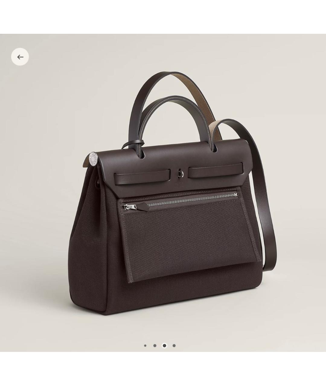 HERMES Коричневая тканевая сумка через плечо, фото 2