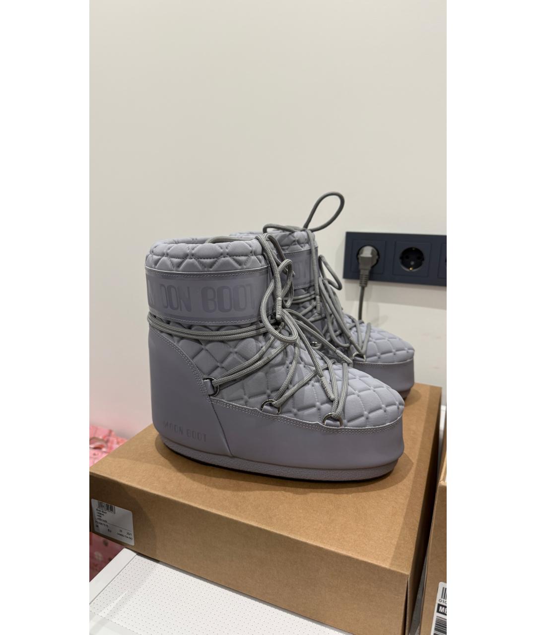 MOON BOOT Фиолетовые синтетические сапоги, фото 7