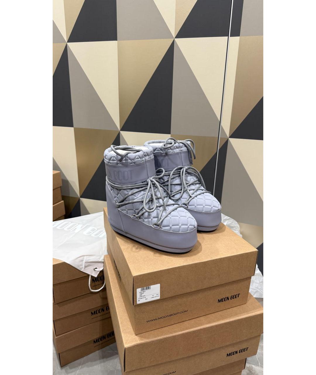 MOON BOOT Фиолетовые синтетические сапоги, фото 6