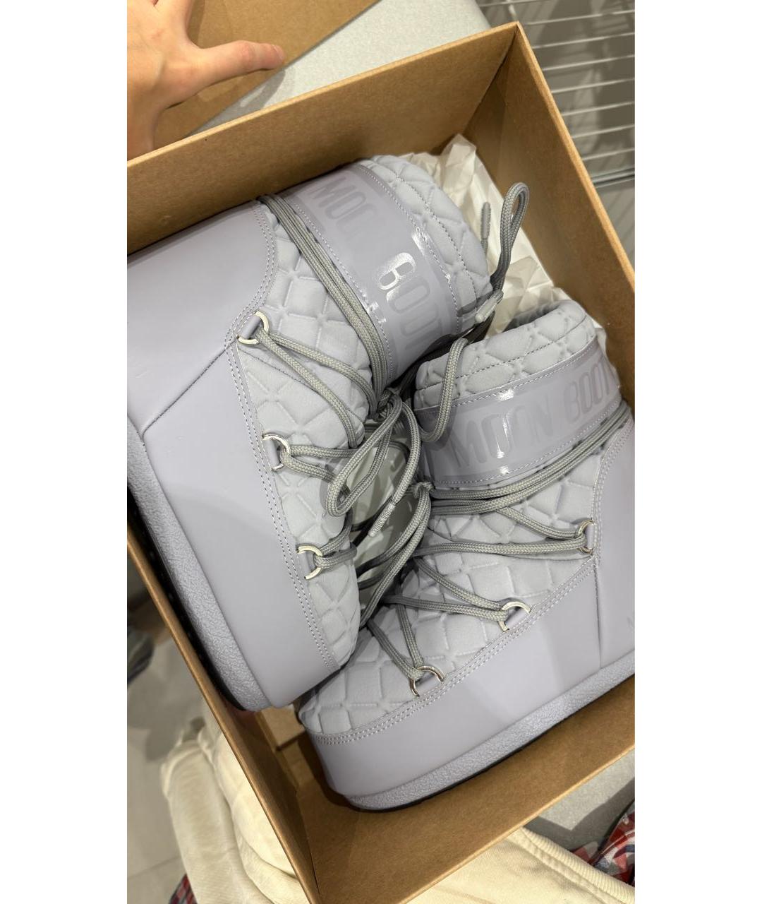 MOON BOOT Фиолетовые синтетические сапоги, фото 5