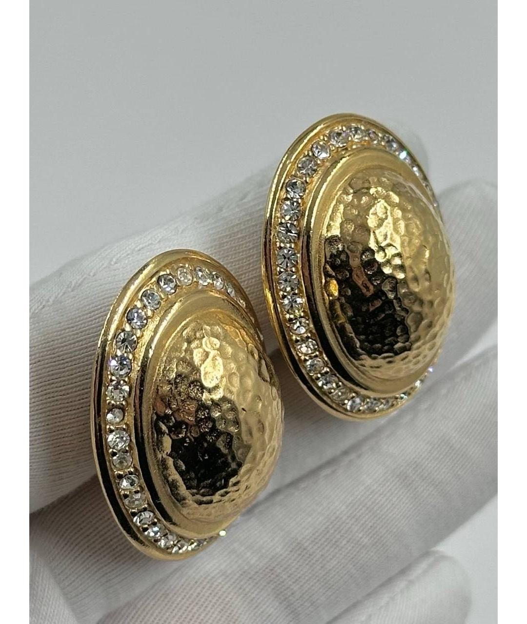 CHRISTIAN DIOR Золотые позолоченные клипсы, фото 4