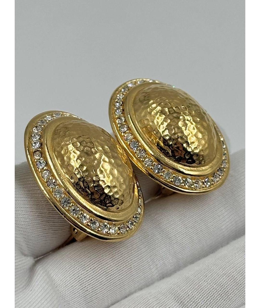 CHRISTIAN DIOR Золотые позолоченные клипсы, фото 3