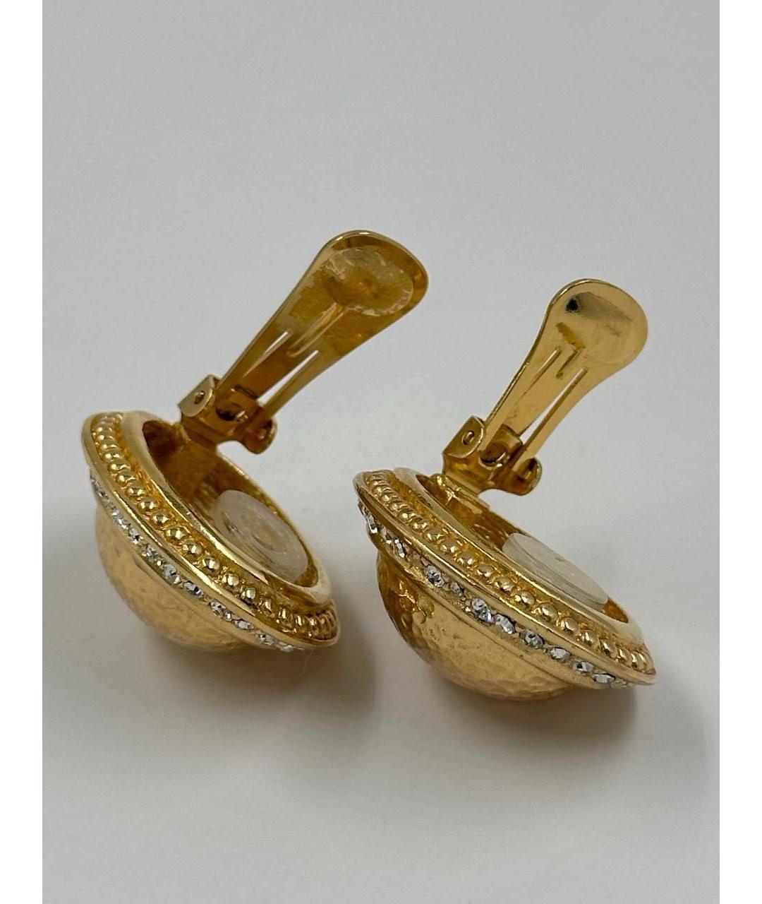 CHRISTIAN DIOR Золотые позолоченные клипсы, фото 6