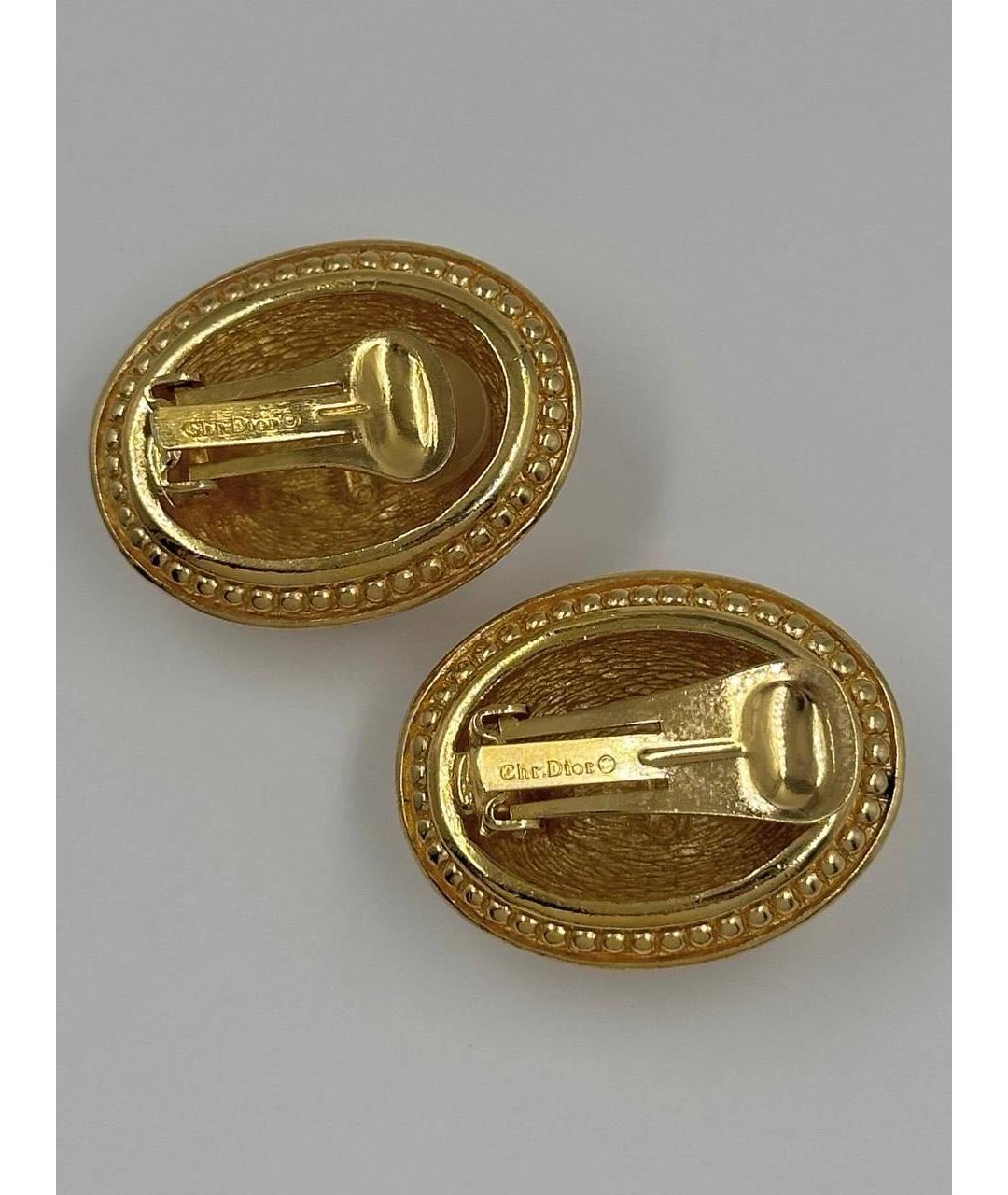 CHRISTIAN DIOR Золотые позолоченные клипсы, фото 5