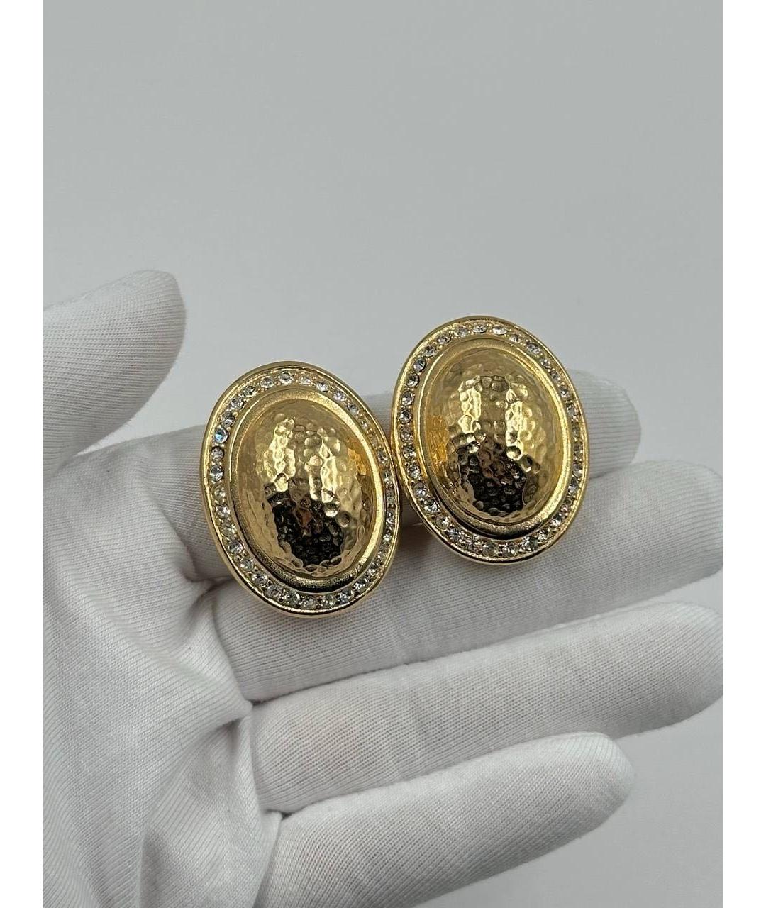 CHRISTIAN DIOR Золотые позолоченные клипсы, фото 2