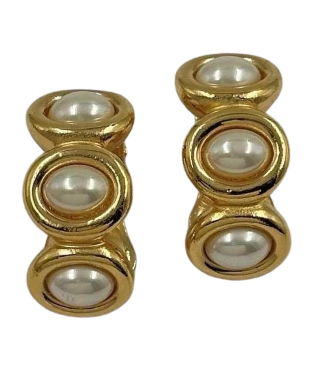 CHRISTIAN DIOR Золотые позолоченные клипсы, фото 1