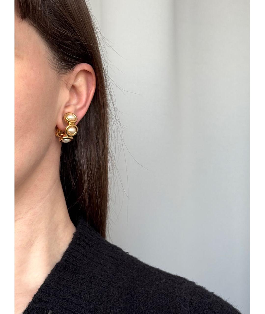 CHRISTIAN DIOR Золотые позолоченные клипсы, фото 7