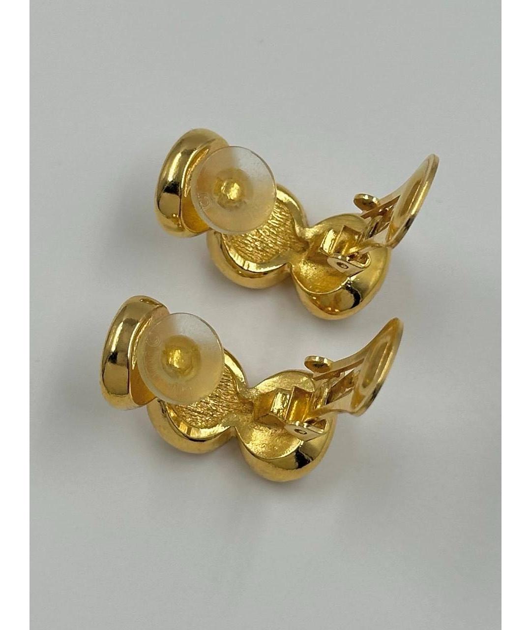 CHRISTIAN DIOR Золотые позолоченные клипсы, фото 5