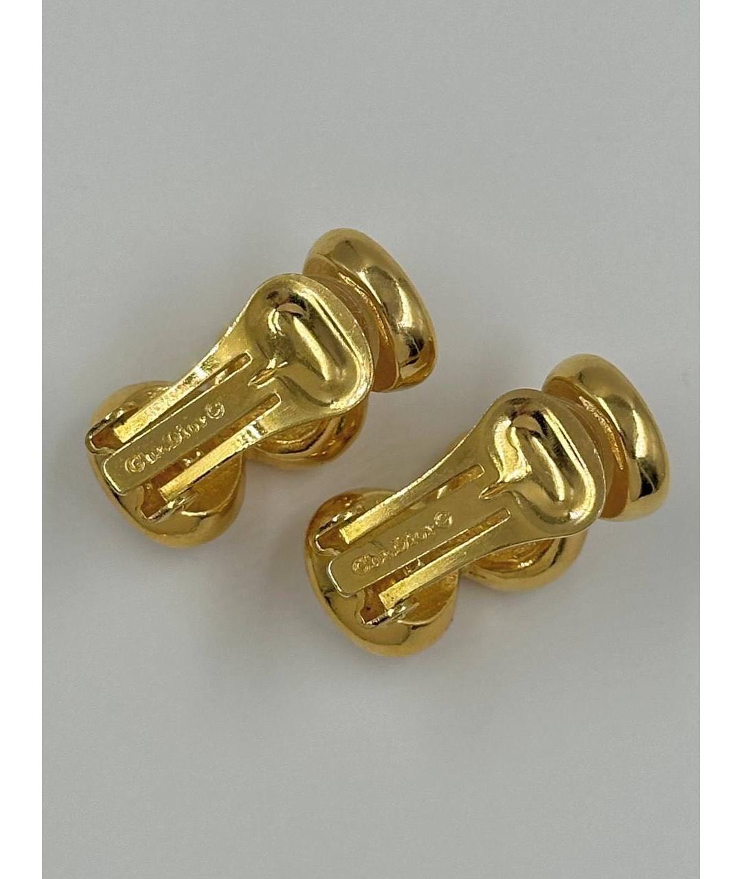 CHRISTIAN DIOR Золотые позолоченные клипсы, фото 4