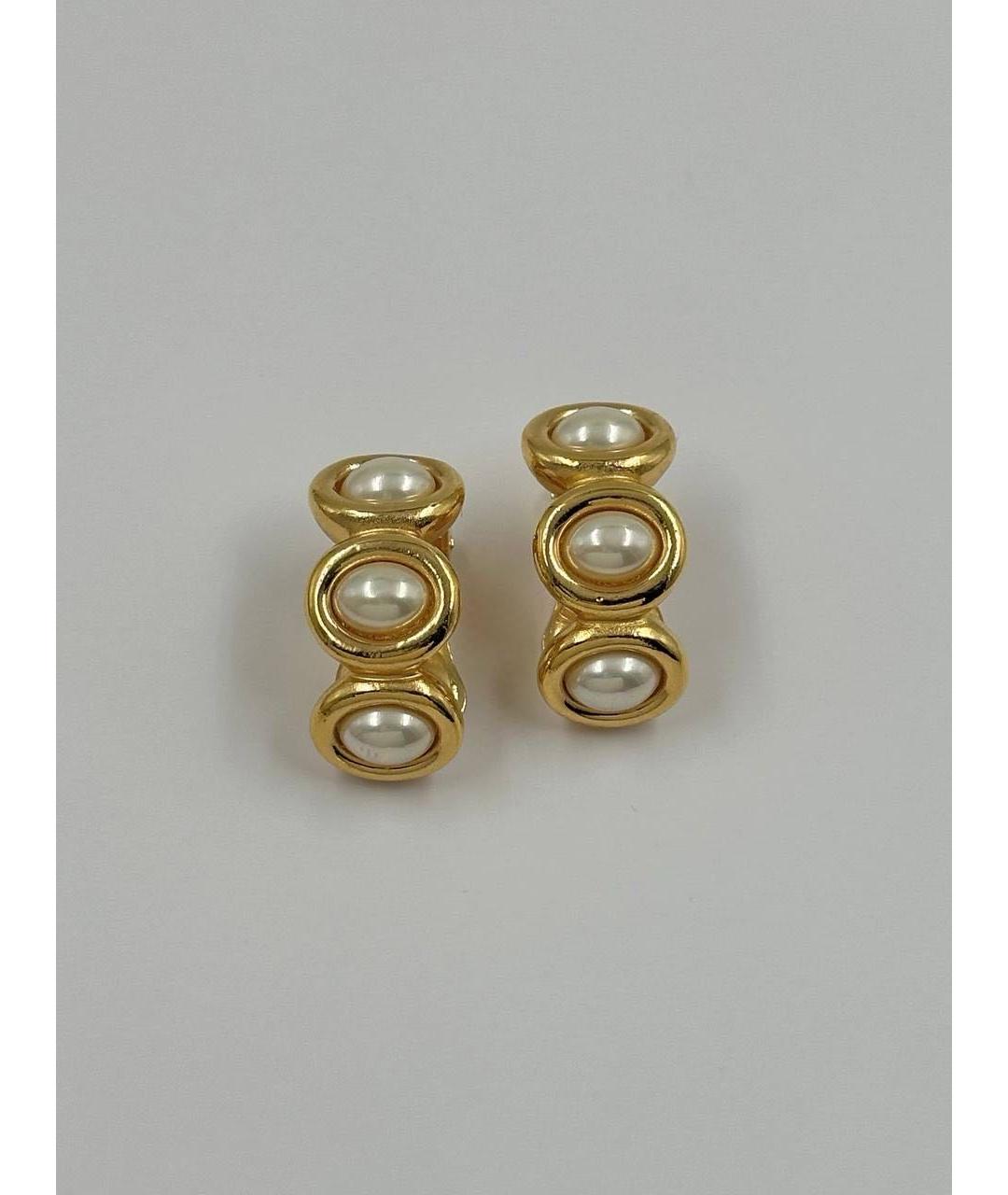 CHRISTIAN DIOR Золотые позолоченные клипсы, фото 8