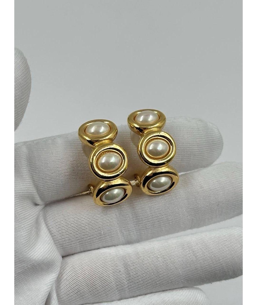 CHRISTIAN DIOR Золотые позолоченные клипсы, фото 6