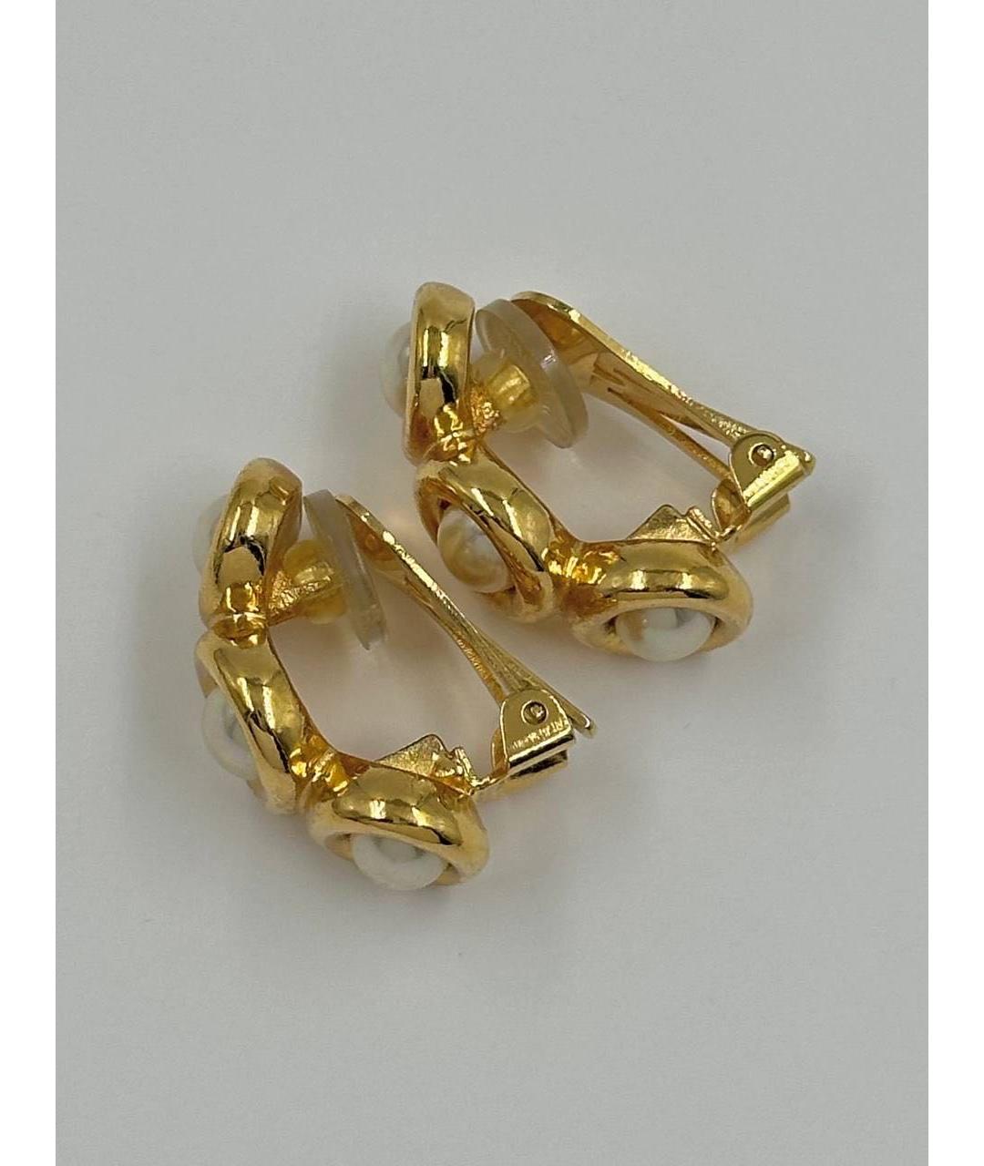 CHRISTIAN DIOR Золотые позолоченные клипсы, фото 3