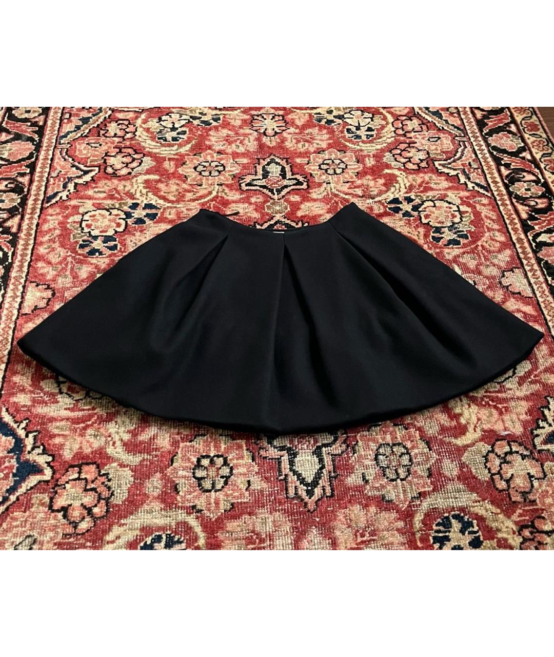 MIU MIU Черная шерстяная юбка мини, фото 2