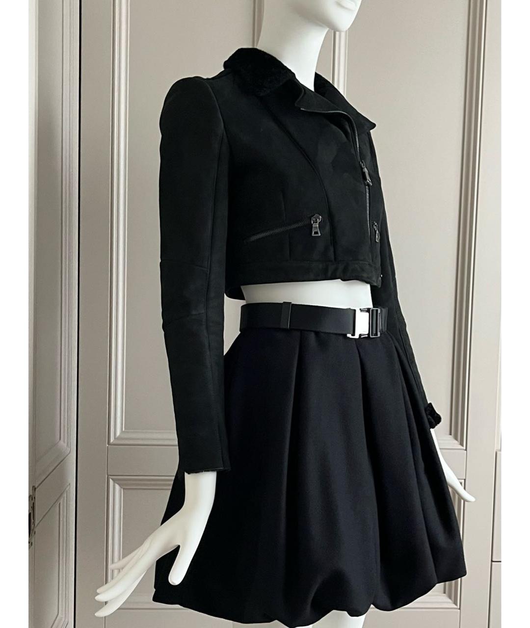 MIU MIU Черная шерстяная юбка мини, фото 5