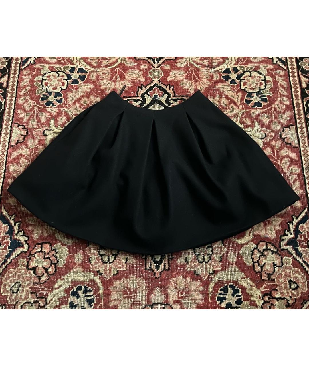 MIU MIU Черная шерстяная юбка мини, фото 9