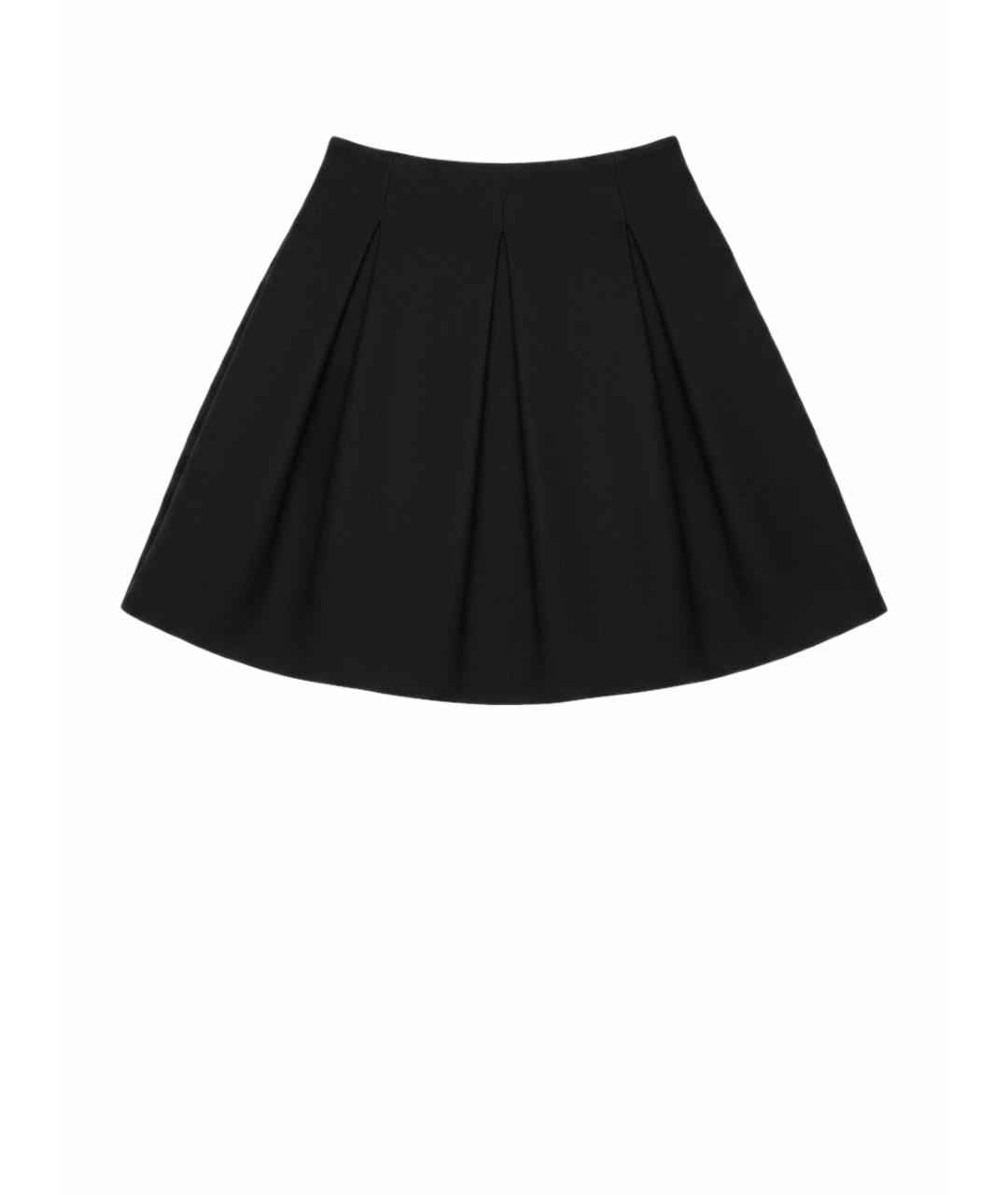 MIU MIU Черная шерстяная юбка мини, фото 1