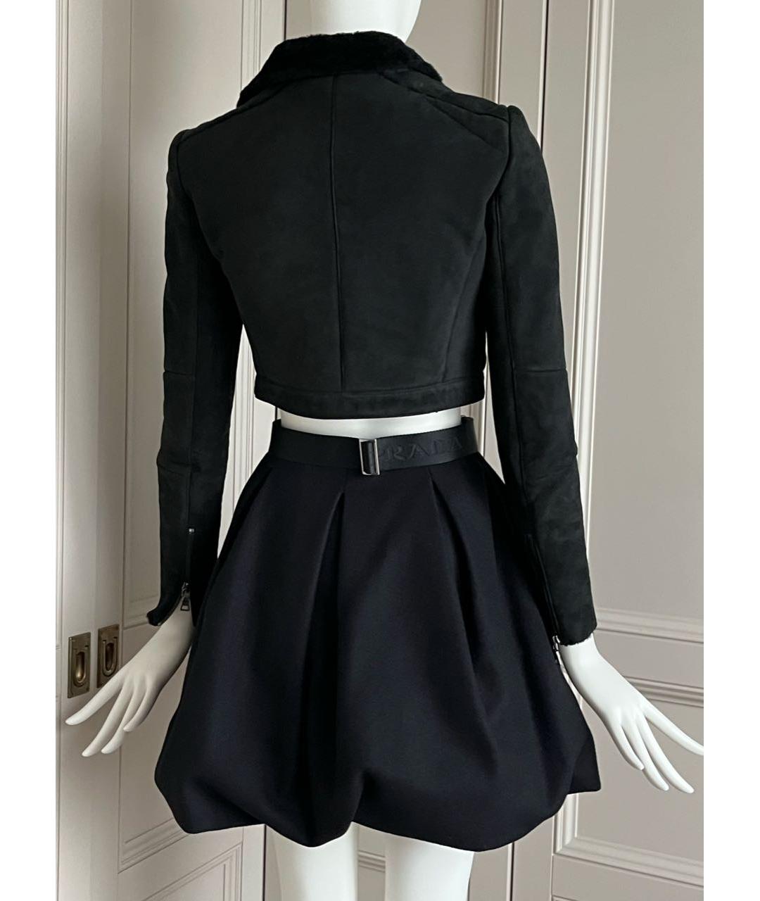 MIU MIU Черная шерстяная юбка мини, фото 6