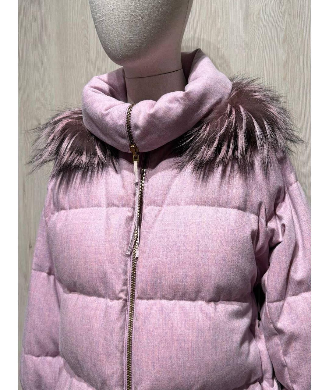 AGNONA Розовый кашемировый пуховик, фото 3