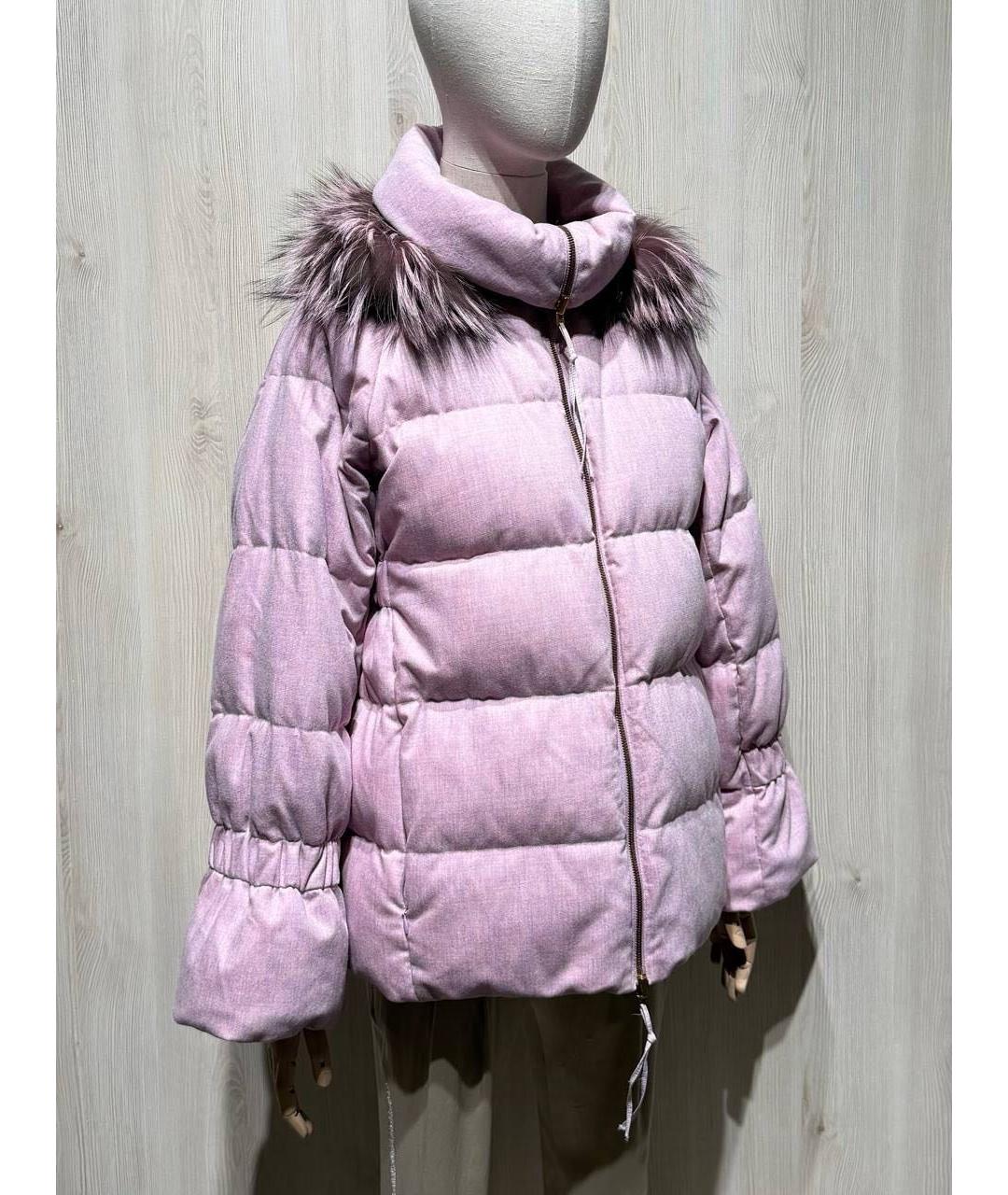 AGNONA Розовый кашемировый пуховик, фото 2