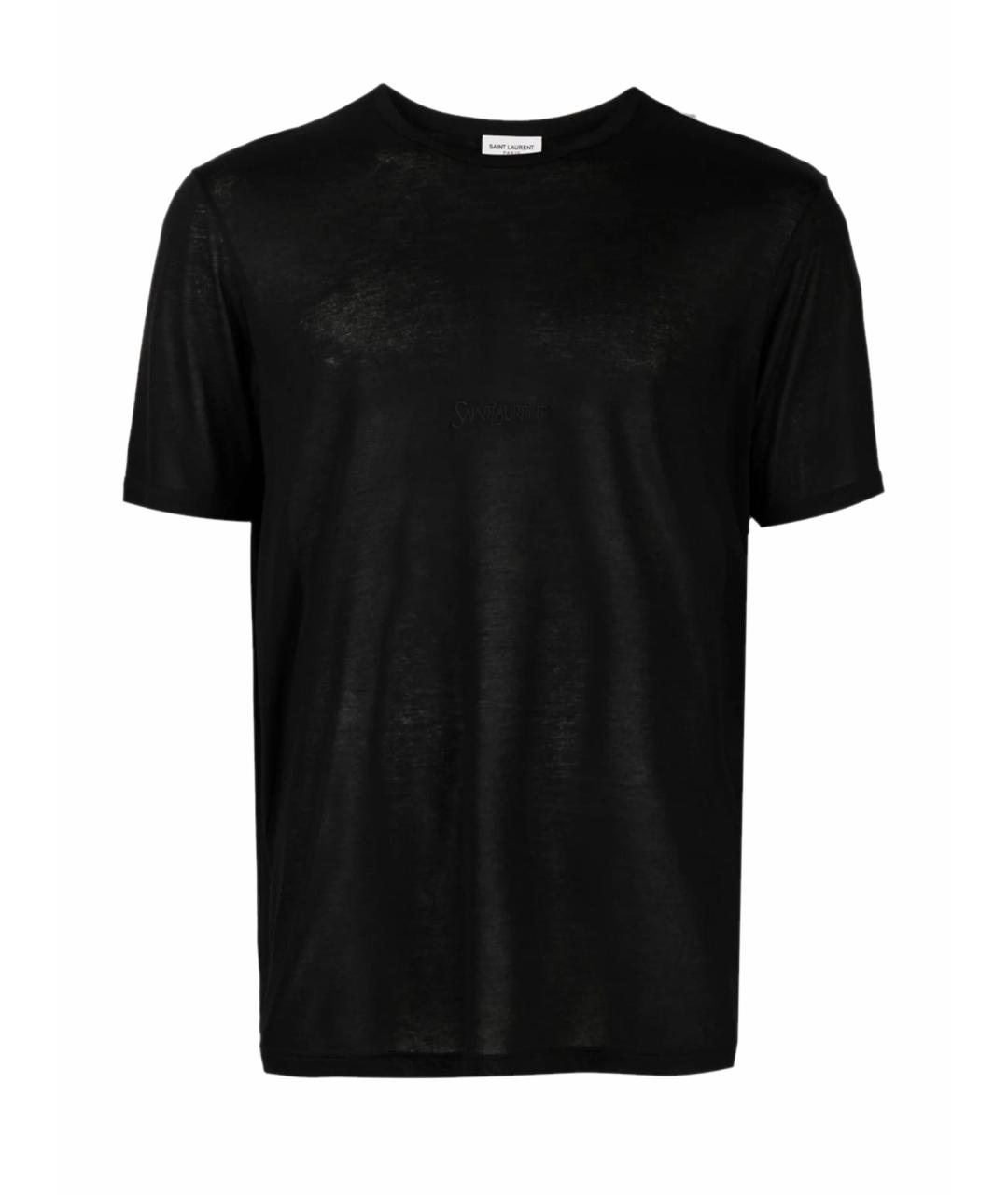 SAINT LAURENT Черная хлопковая футболка, фото 1