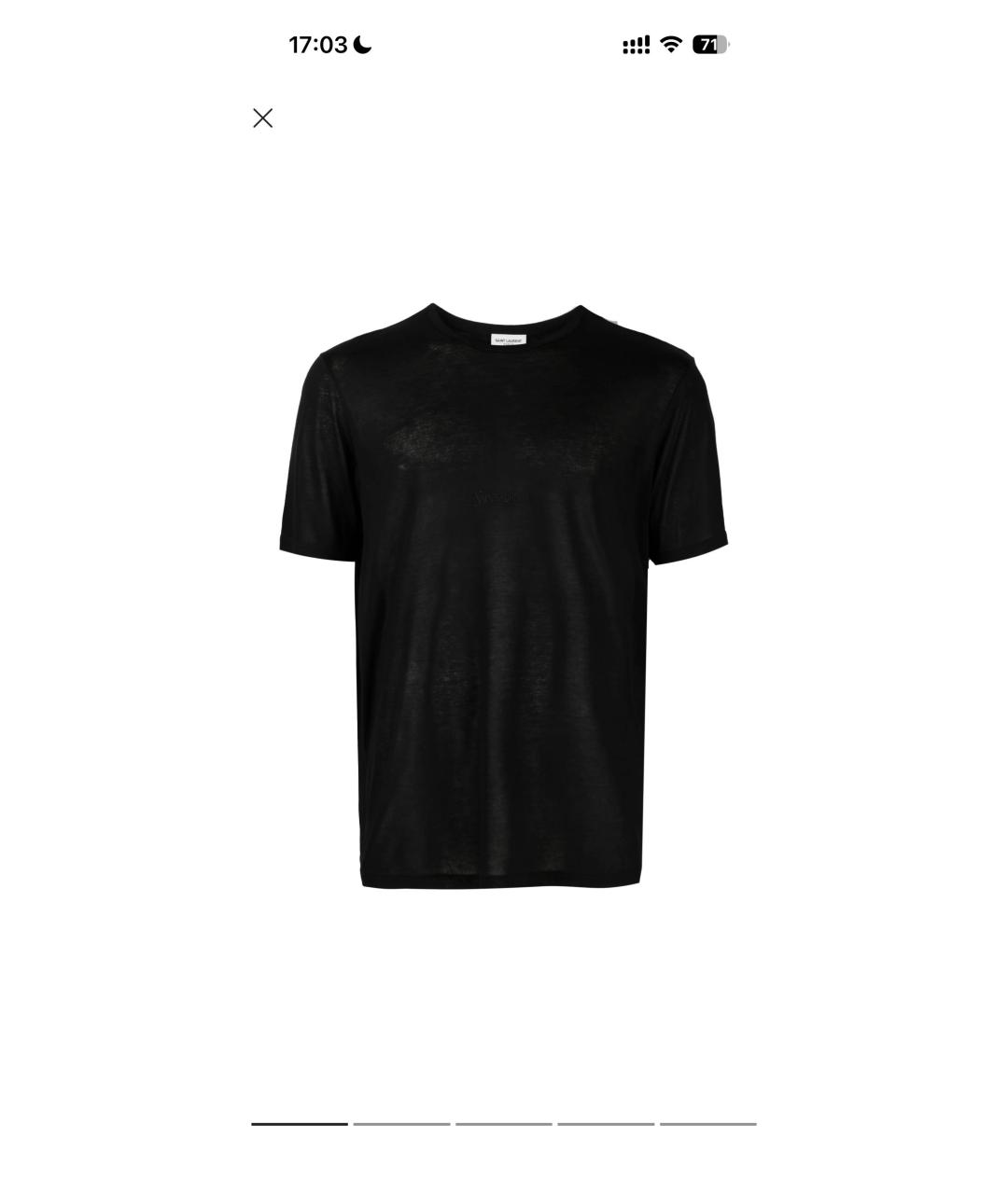 SAINT LAURENT Черная хлопковая футболка, фото 5