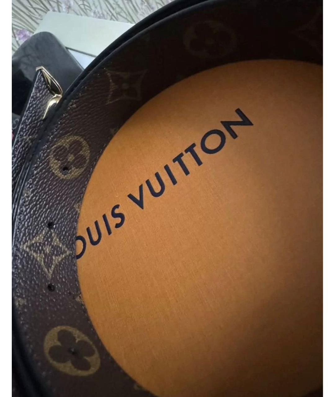 LOUIS VUITTON Черный кожаный ремень, фото 5