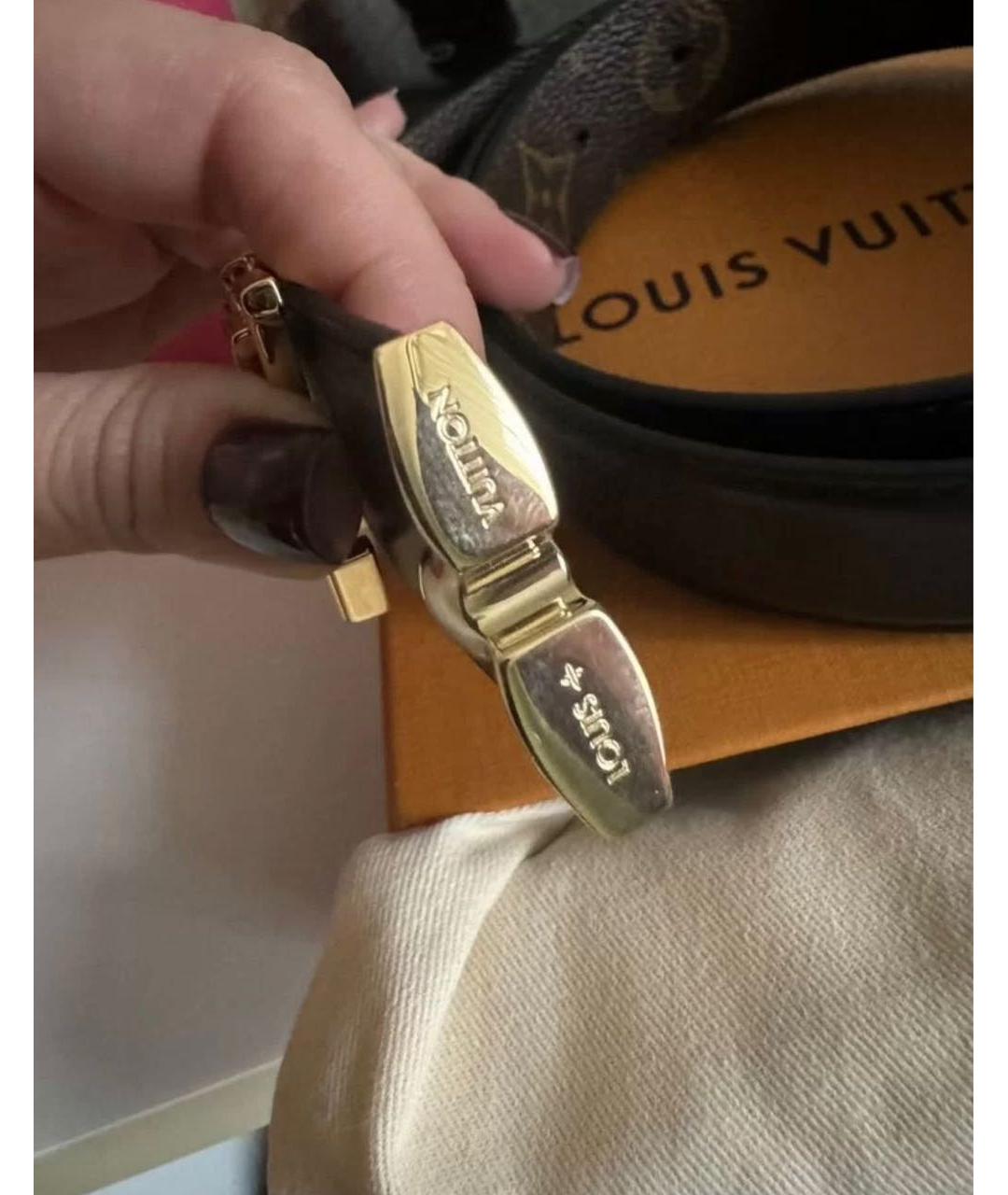 LOUIS VUITTON Черный кожаный ремень, фото 4