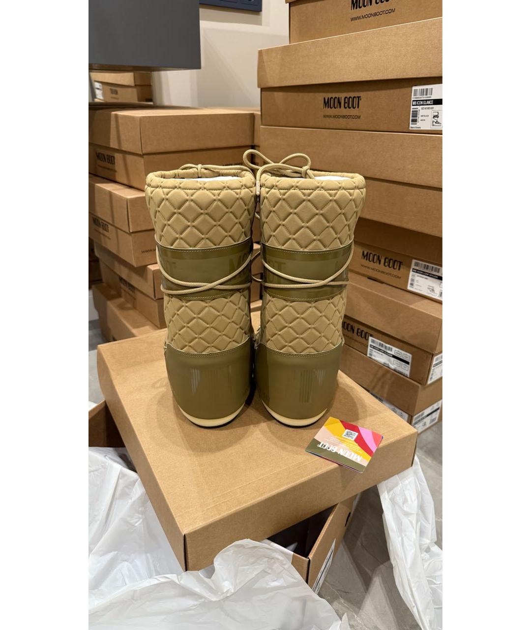 MOON BOOT Коричневые синтетические сапоги, фото 4