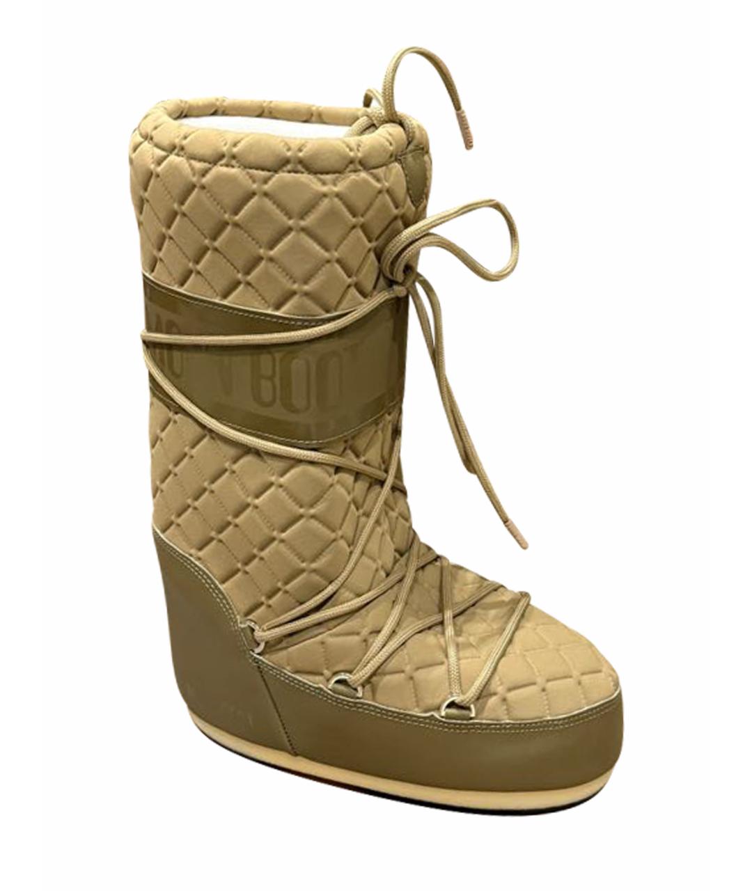 MOON BOOT Коричневые синтетические сапоги, фото 1