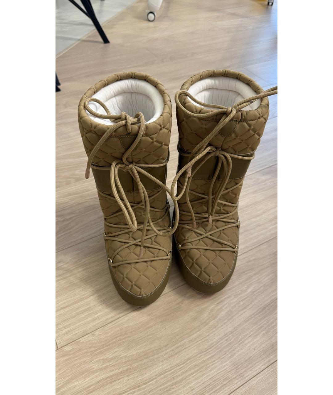 MOON BOOT Коричневые синтетические сапоги, фото 2