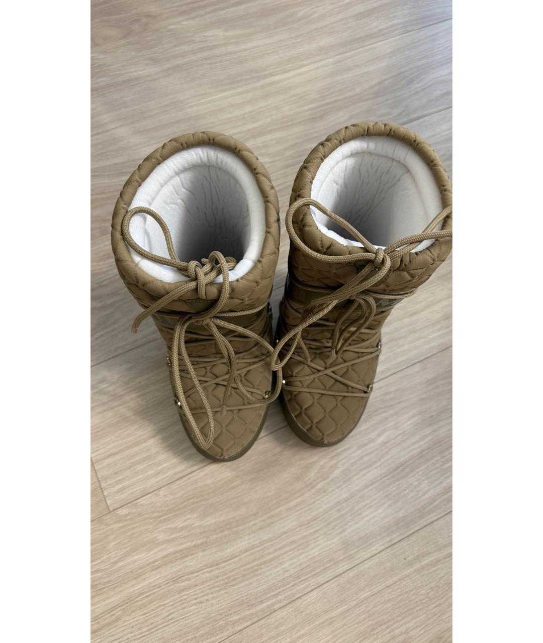 MOON BOOT Коричневые синтетические сапоги, фото 3