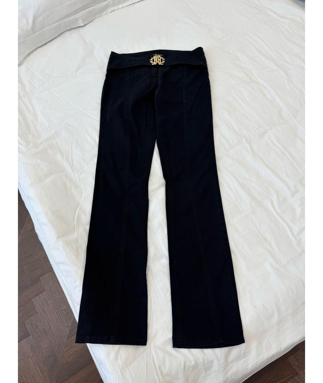 ROBERTO CAVALLI Черные хлопковые прямые джинсы, фото 8