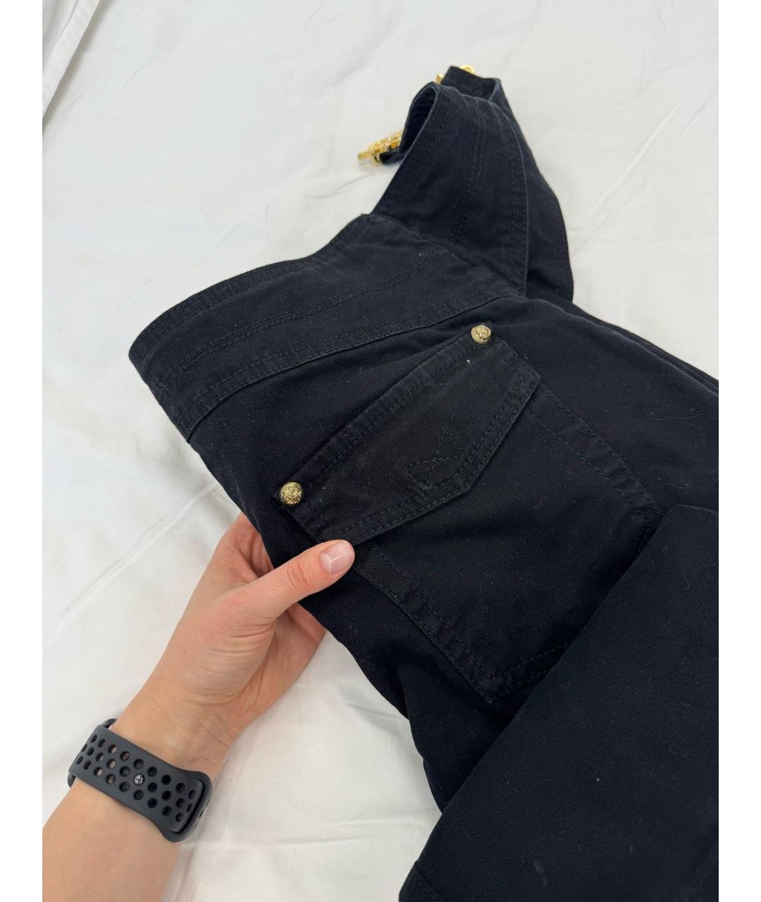 ROBERTO CAVALLI Черные хлопковые прямые джинсы, фото 6