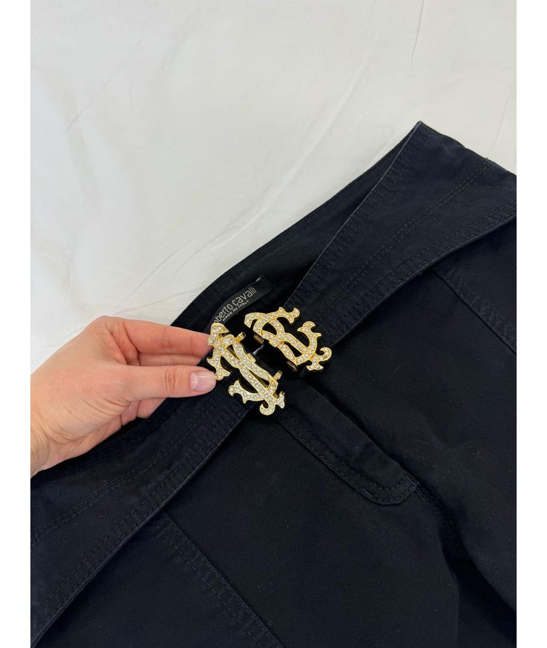 ROBERTO CAVALLI Черные хлопковые прямые джинсы, фото 3