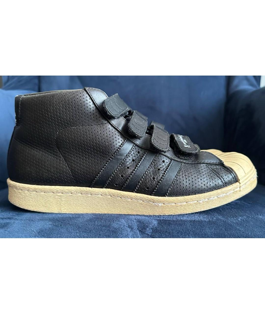 MASTERMIND JAPAN Черные кожаные высокие кроссовки / кеды, фото 8