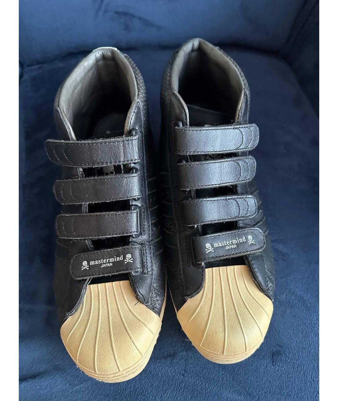 MASTERMIND JAPAN Черные кожаные высокие кроссовки / кеды, фото 2