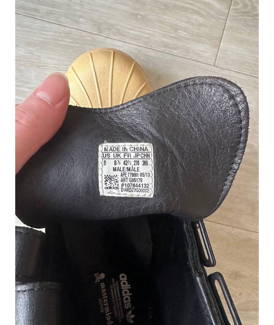 MASTERMIND JAPAN Черные кожаные высокие кроссовки / кеды, фото 5