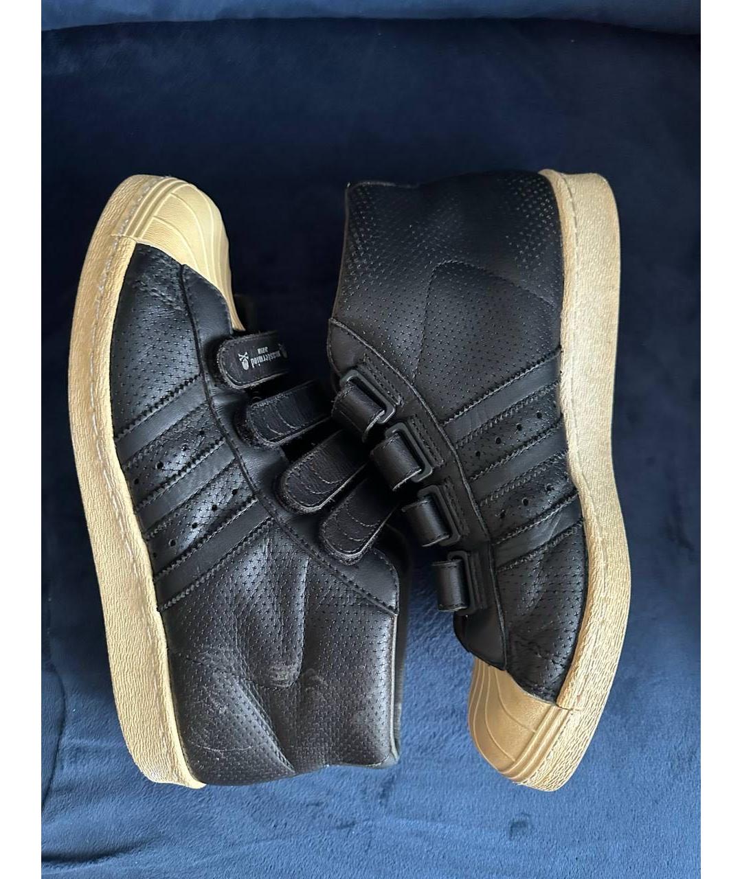 MASTERMIND JAPAN Черные кожаные высокие кроссовки / кеды, фото 4