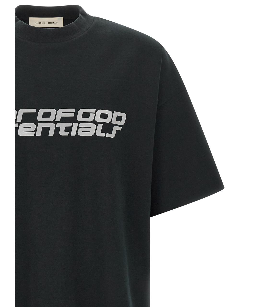 FEAR OF GOD ESSENTIALS Черная хлопковая футболка, фото 3
