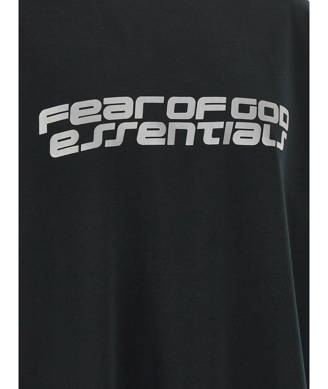 FEAR OF GOD ESSENTIALS Черная хлопковая футболка, фото 4