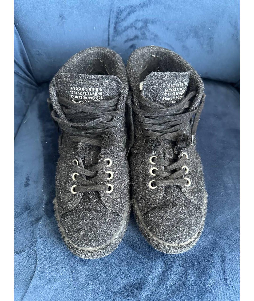 MAISON MARGIELA Черные высокие кроссовки / кеды, фото 2