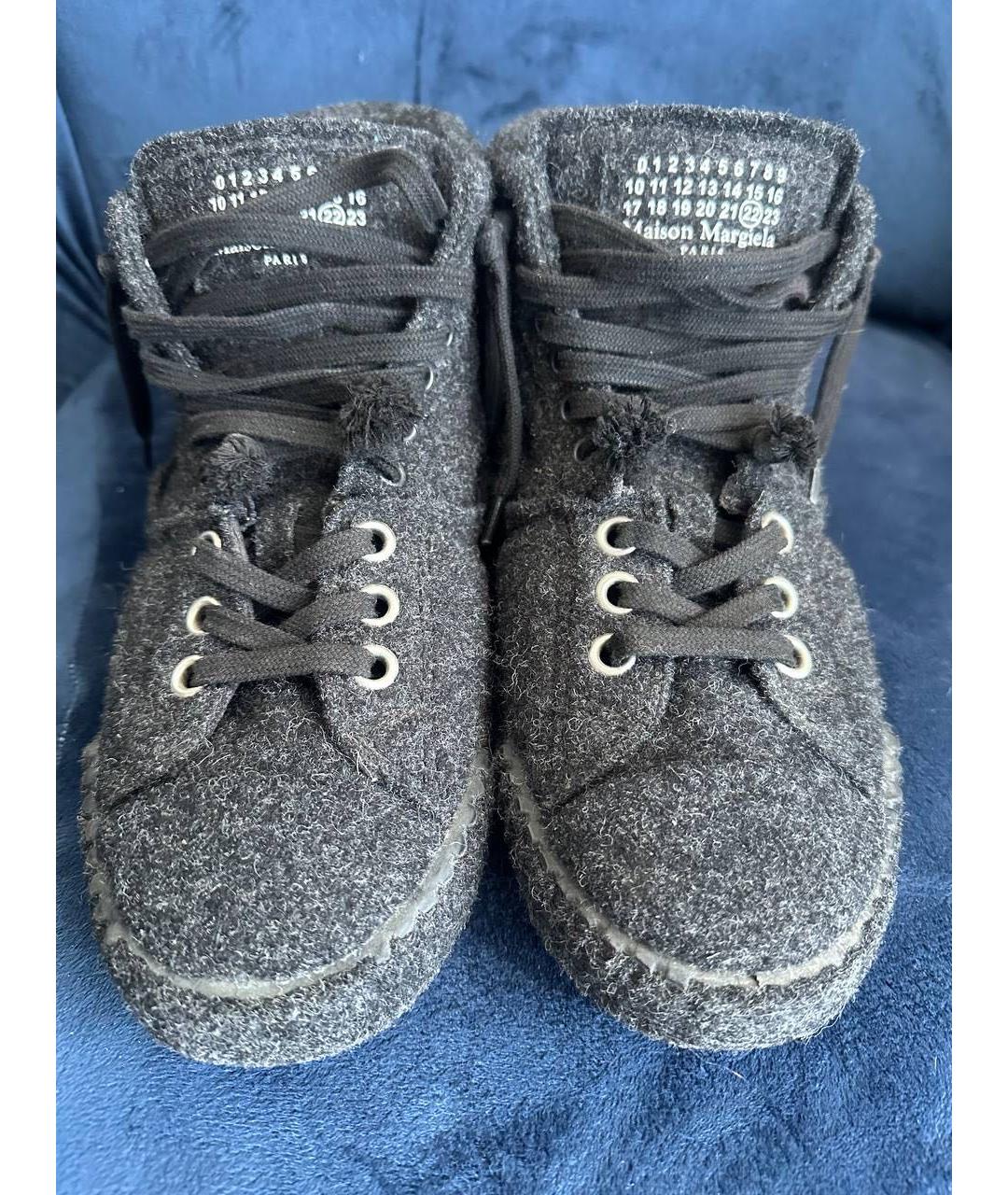 MAISON MARGIELA Черные высокие кроссовки / кеды, фото 3