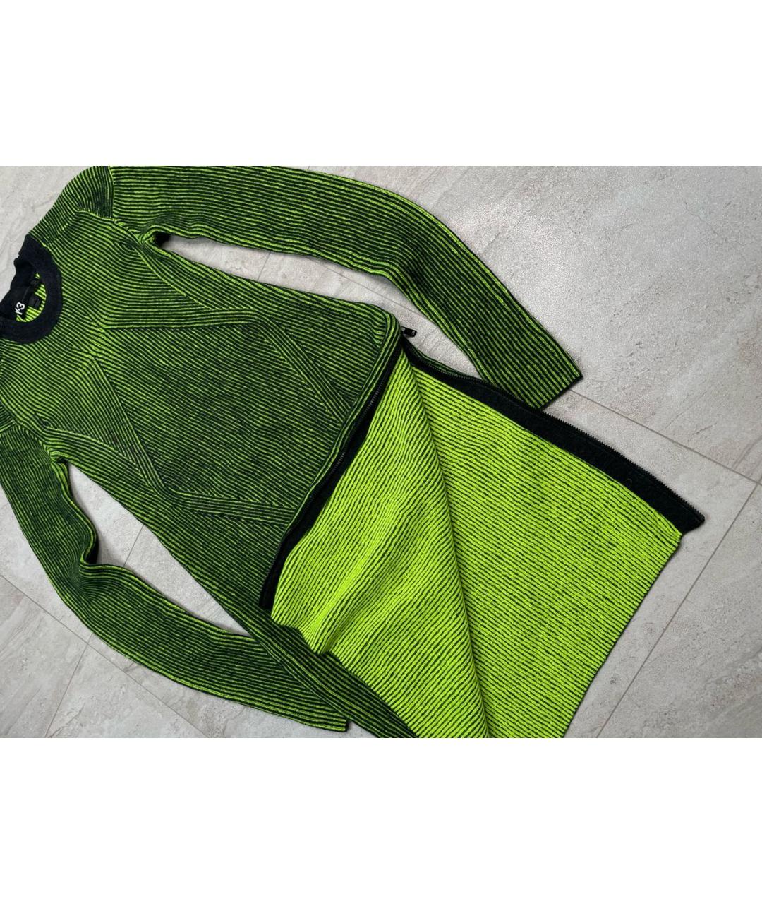 Y-3 Зеленые шерстяное повседневное платье, фото 3