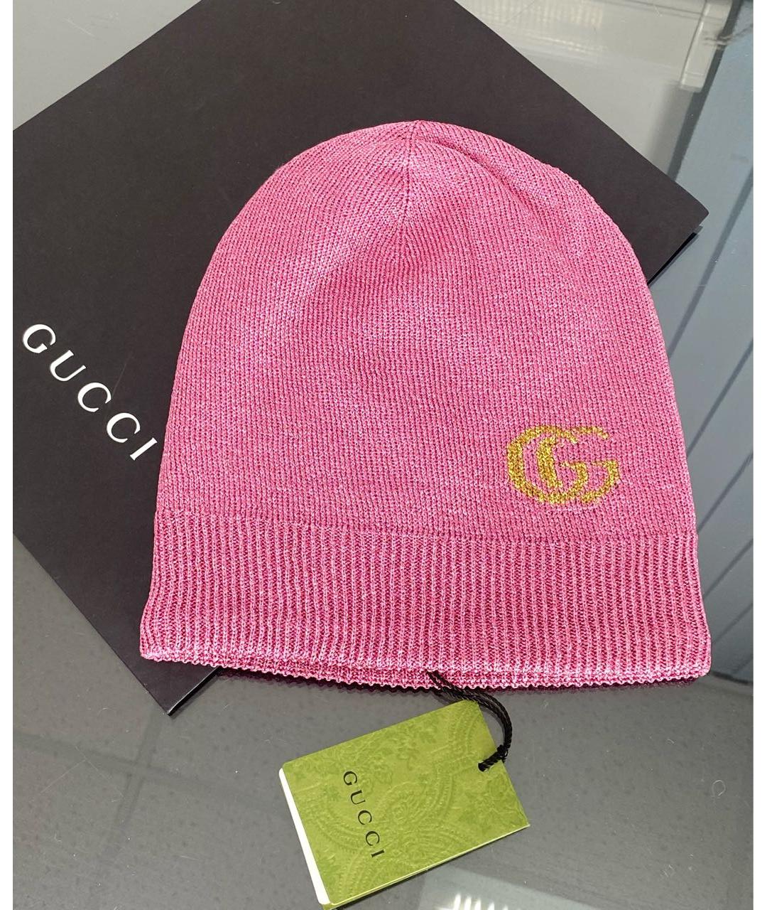 GUCCI Розовая кашемировая шапка, фото 3