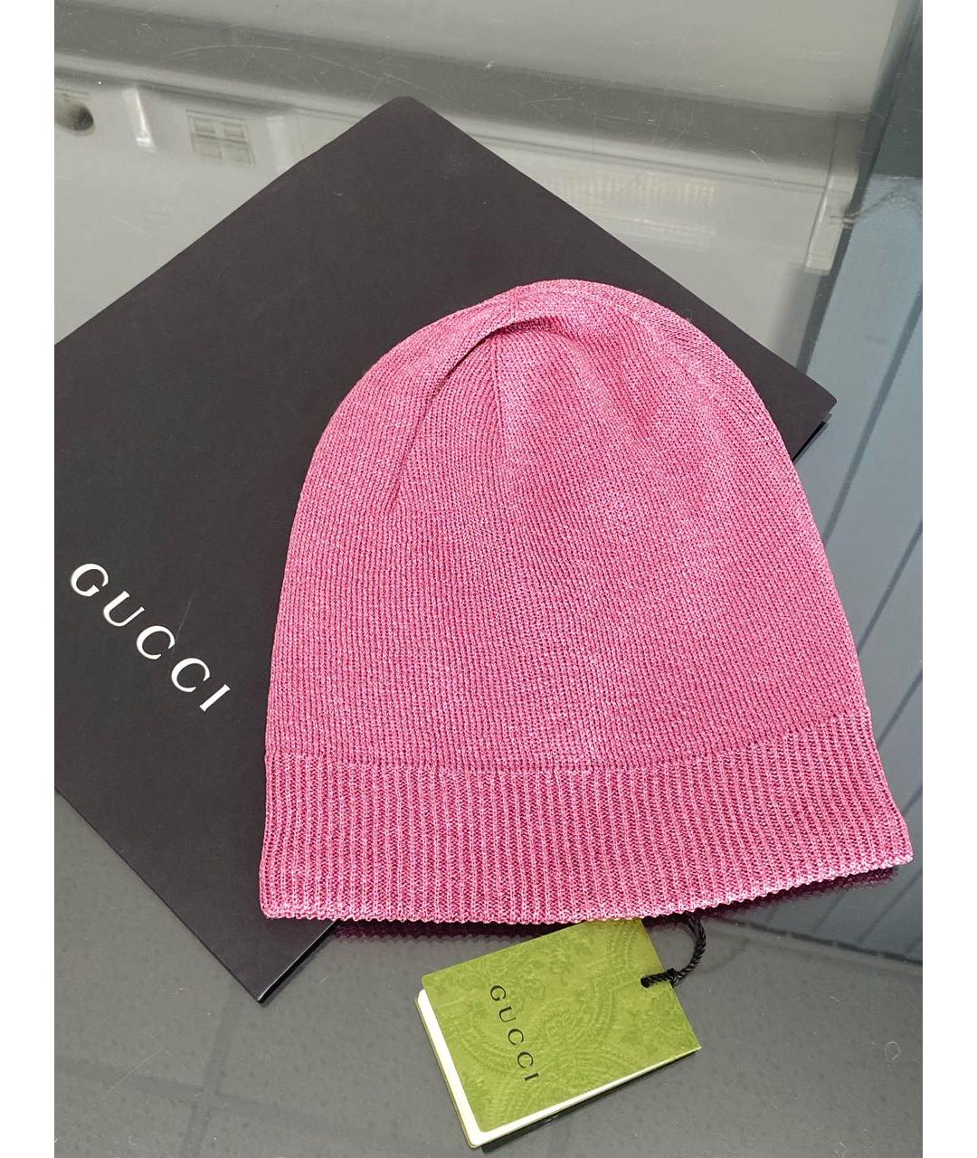 GUCCI Розовая кашемировая шапка, фото 2